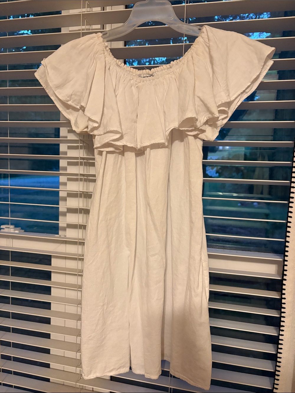 White Off-Shoulder Ruffle Summer Dress